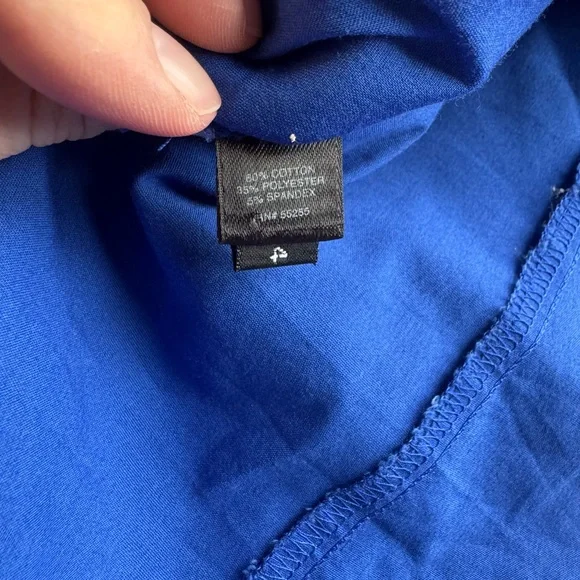 Express Blue Fitted Long Sleeve Button Down Shirt - Picture 9 of 10